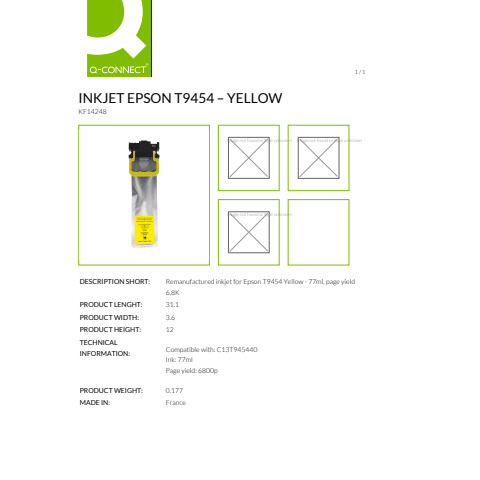 Cartuccia Q-Connect rigenerata Epson T9454 (C13T945440) giallo - KF14248